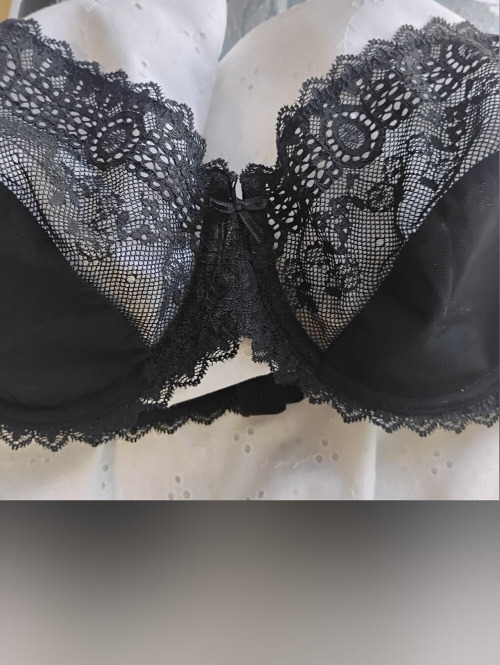 Princess Tam Tam French Black Lace & Tulle "Frivo" Bra Size 36D
